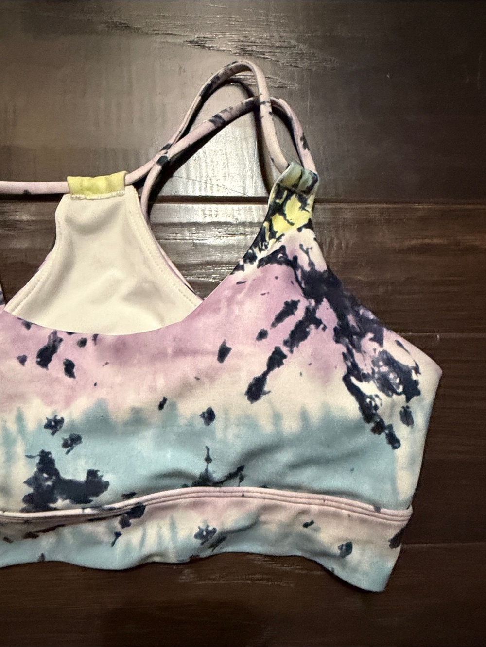 Wildfox sports bra Tie-Dye Pastel in Pink, Blue & Yellow - Picture 2 of 8